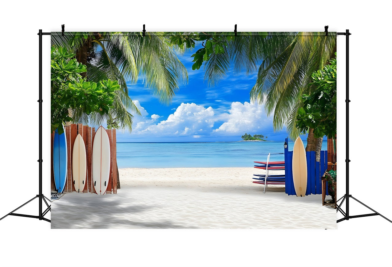 Beach Backdrop Photography Tropical Surfboards Summer Backdrop ZXY3-23