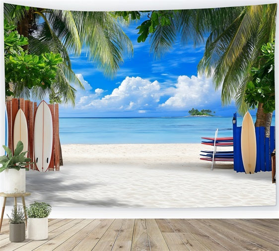 Beach Backdrop Photography Tropical Surfboards Summer Backdrop ZXY3-23