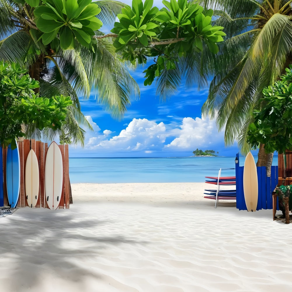 Beach Backdrop Photography Tropical Surfboards Summer Backdrop ZXY3-23