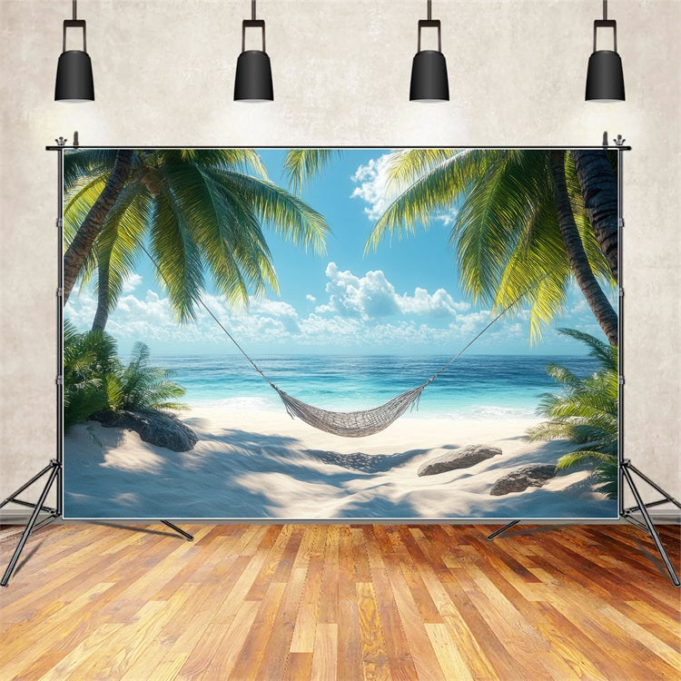 Tropical Photo Backdrop Hammock Palm Summer Backdrop ZXY3-32