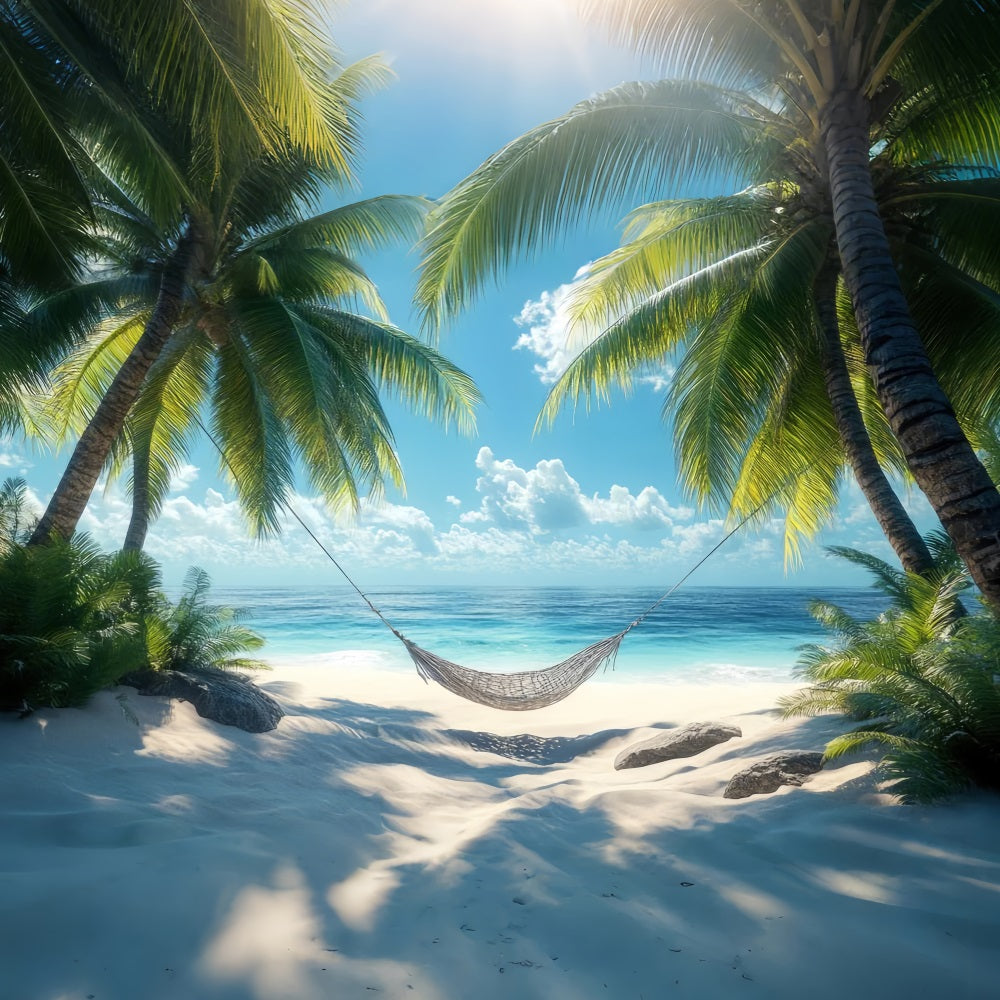 Tropical Photo Backdrop Hammock Palm Summer Backdrop ZXY3-32
