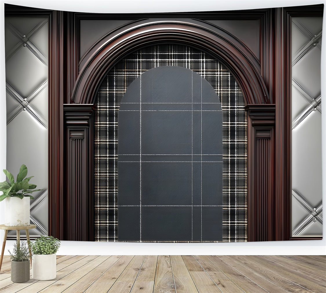 Fathers Day Photo Backdrop Tartan Wood Frame Backdrop ZXY5-4