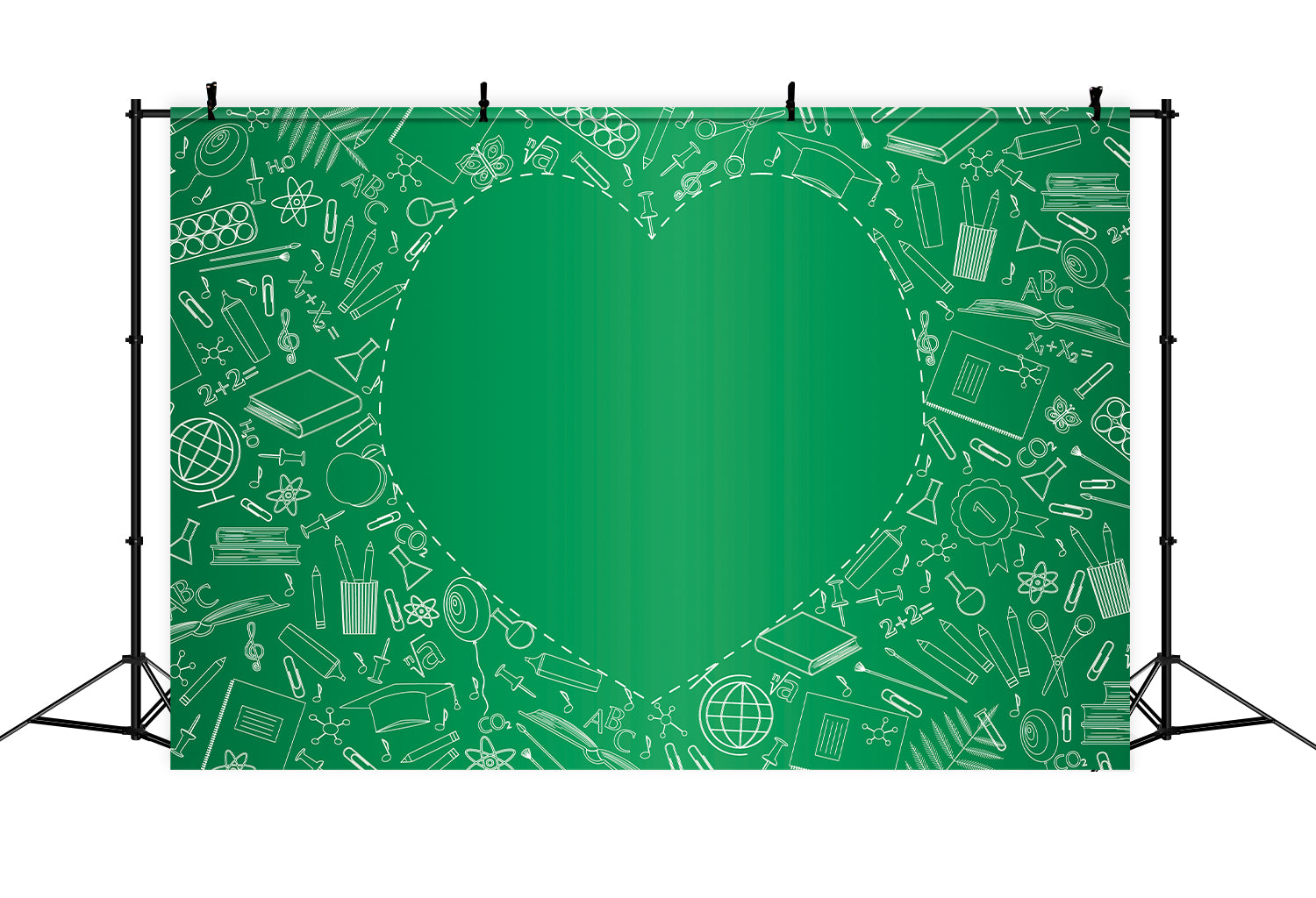 Back to School Study Items Heart Backdrop BRP7-42