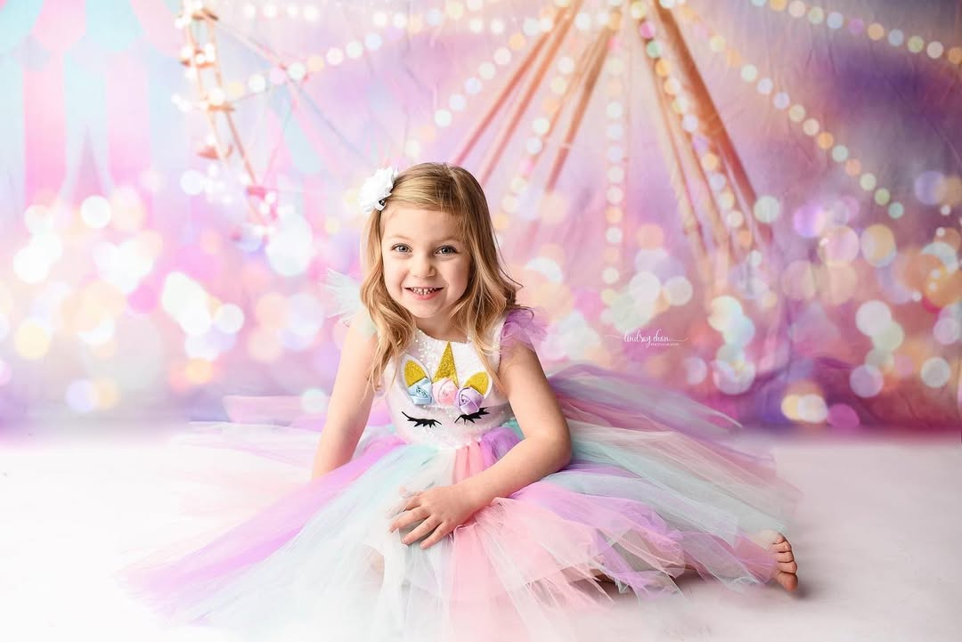 Circus Backdrop Carnival Ferris Wheel Tent Lights Children Backdrops MRR9-35