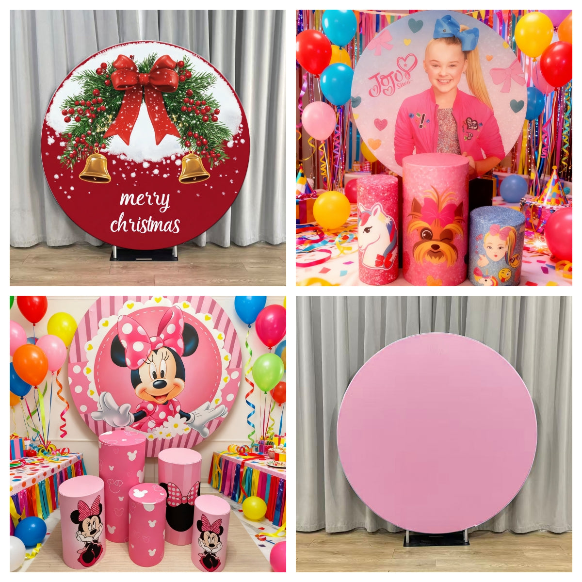 Custom Circle Backdrop Red Roses Golden Hearts Valentines Backdrop MRR10-189