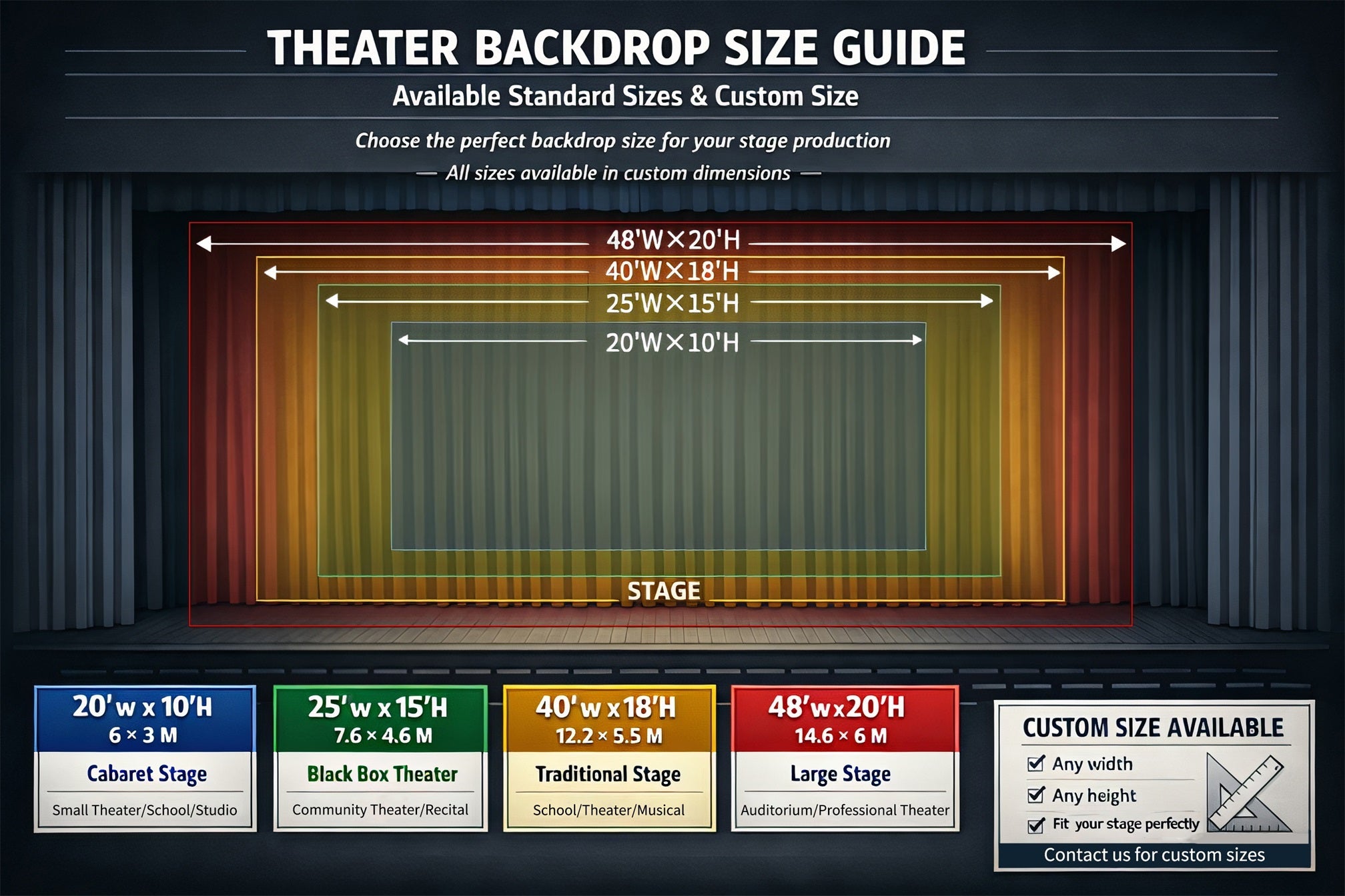 Theater Backdrop Moonlight Cemetery Forest Stage Backdrop GQ61-T1