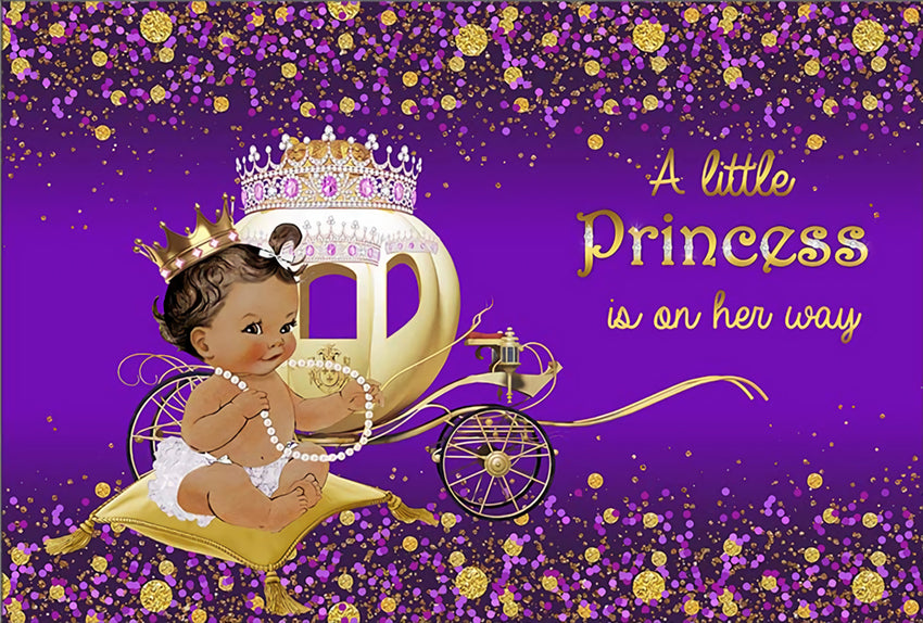 Pumpkin Carriage Purple Background for Baby Photography BA24
