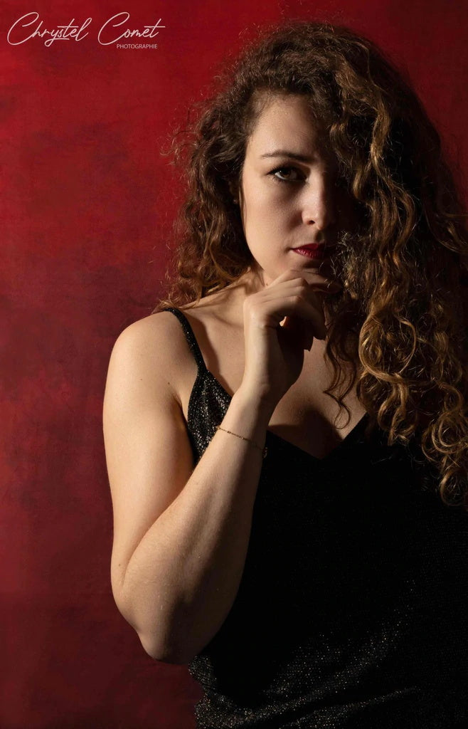 Abstract Watercolor Red Portrait Backdrop for Photo Shoot D206