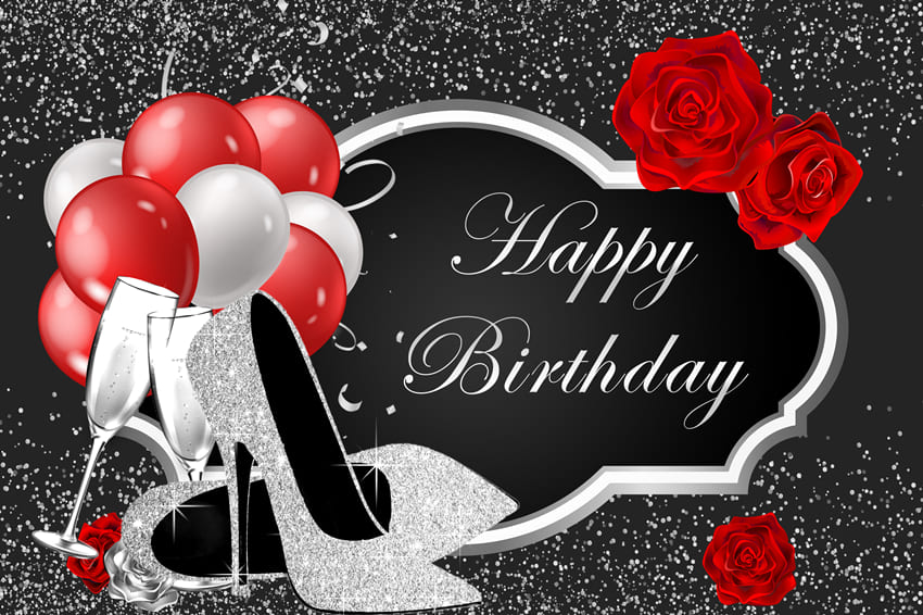 Rose Custom Birthday Sliver Backdrop Banner