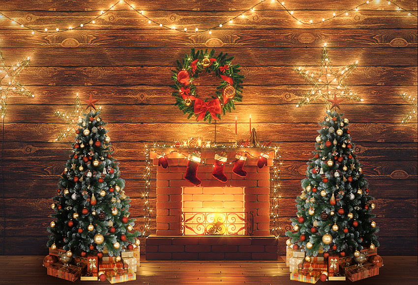 Warm Christmas Tree Fireplace Backdrop for Photography D805 – Dbackdrop warm-christmas-tree-fireplace-backdrop-for-photography-d805-dbackdrop