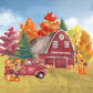 Fall Halloween Farm Red Barn Backdrop
