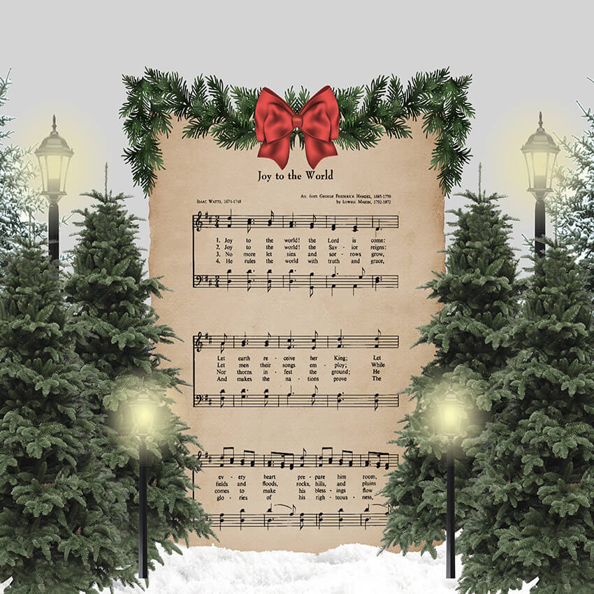 Christmas Carol Xmas Tree Photography Backdrop D926