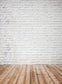 White Brick Wall Photo Booth Backdrop for Party F-1588