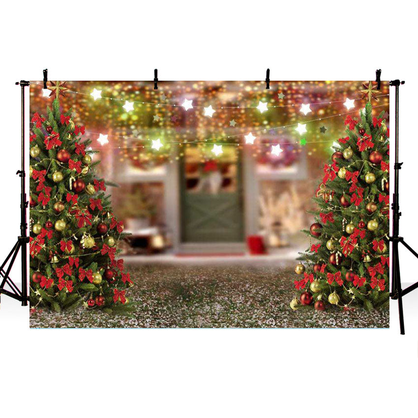 Christmas Tree Lights Decorations Photo Studio Backdrop G-1196