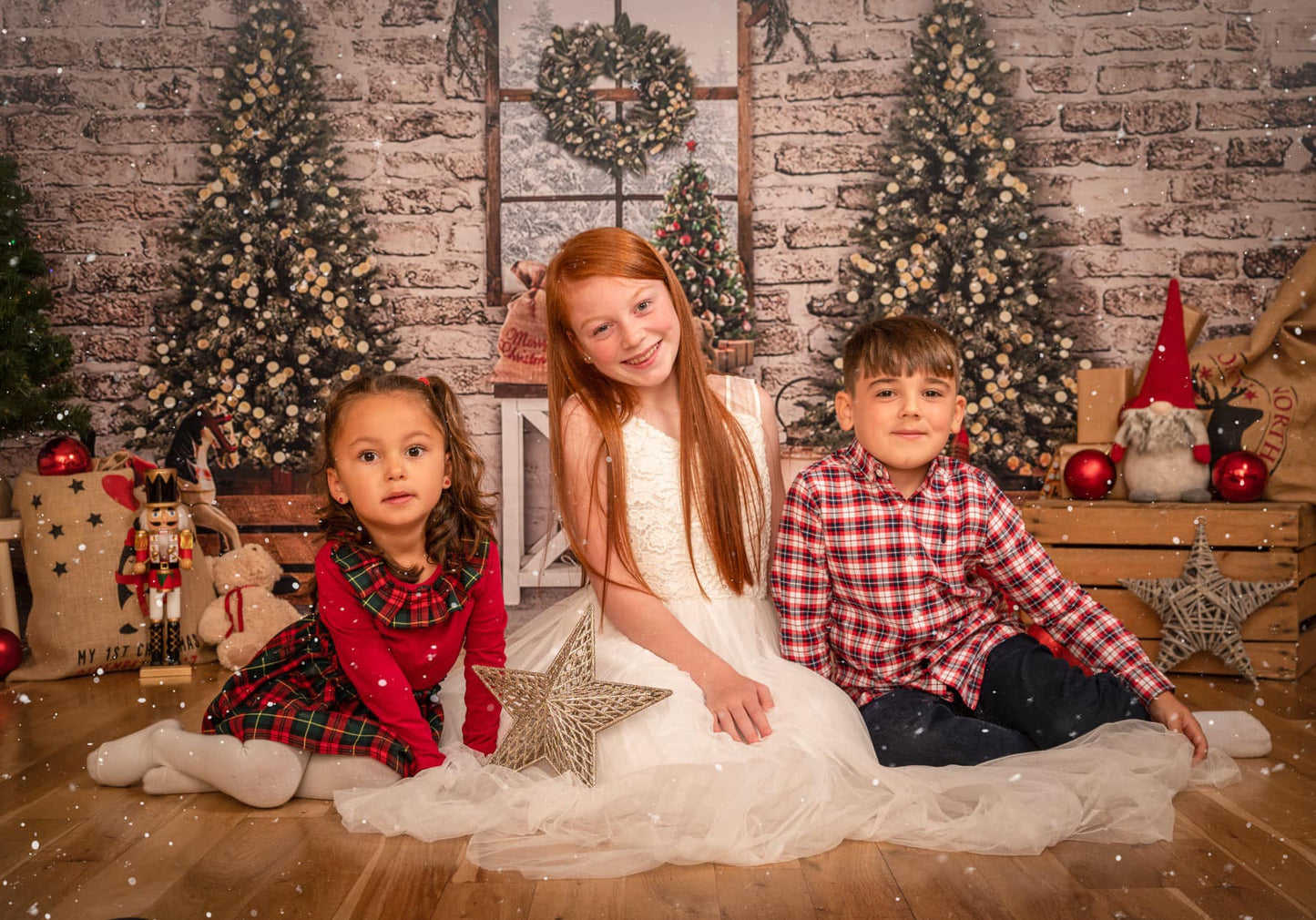 Christmas Tree Vintage Backdrop For Decoration