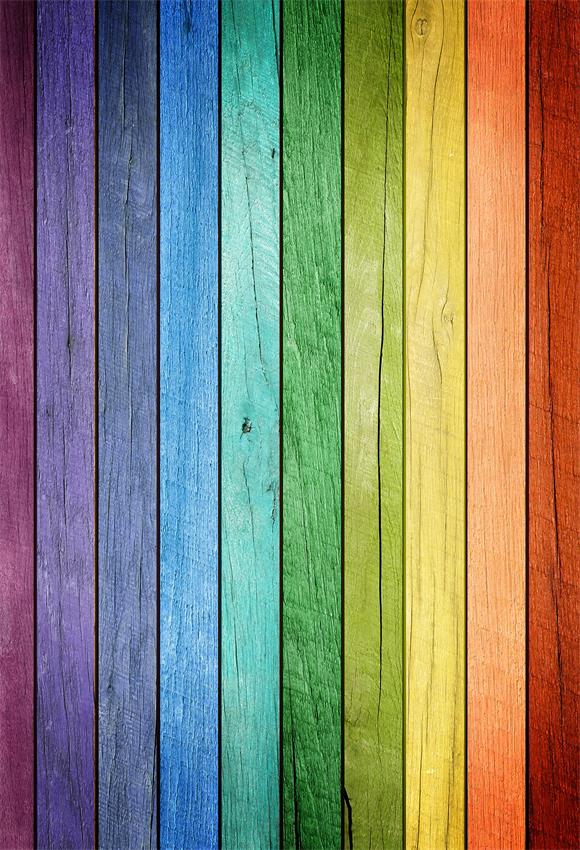 Rainbow Wood Backdrop for Party Photography