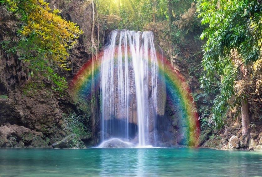 Rainbow Waterfall Mountain Scenery Backdrops for Photo Booth G-581