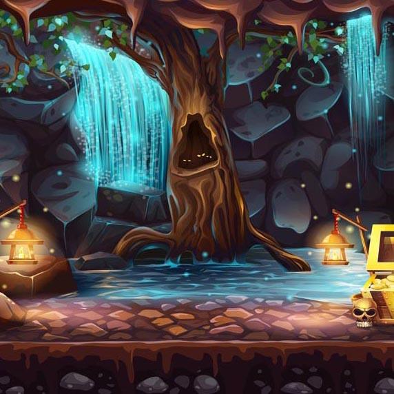 Night Forest Cartoon Fairytale Photography Backdrops G-608