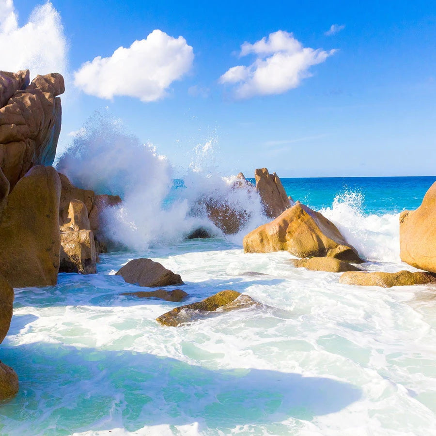 Summer Holiday Seascape Stone Photography Backdrop GA-75