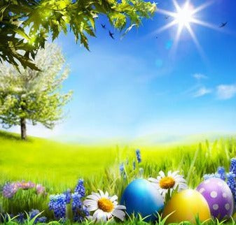 Happy Easter Spring Green Grass Photo Booth Backdrop GE-040