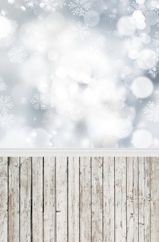 Bokeh Snowflake Christmas Photography Backdrop