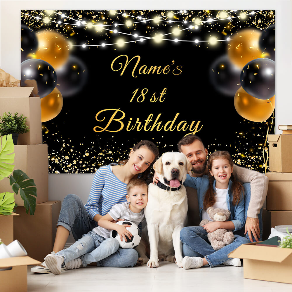 Custom 18st Birthday Backdrop Party Decor Banner M-08