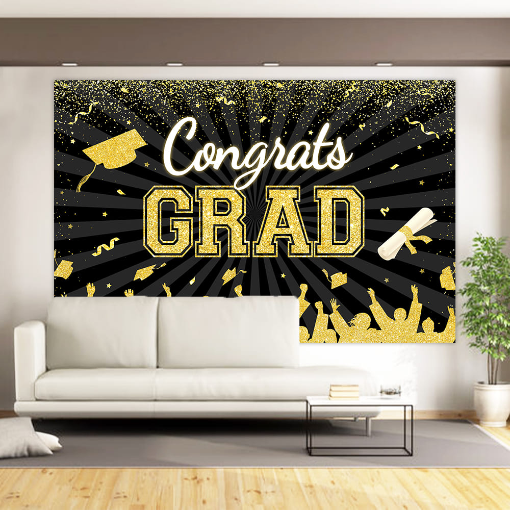 Congrats Graduation Party Decor Custom Backdrop M-15