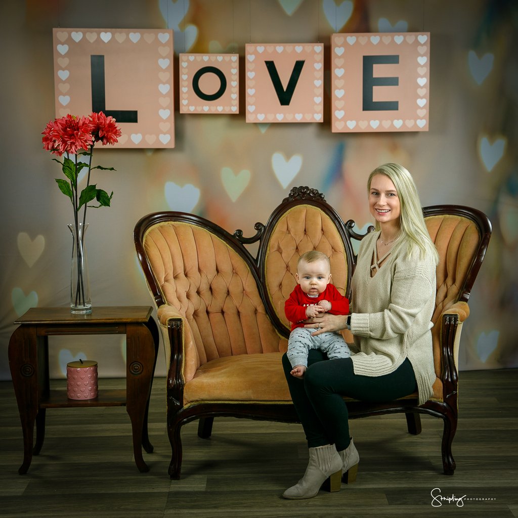 Pastel Heart Bokeh Photo Studio Backdrop MR-0046