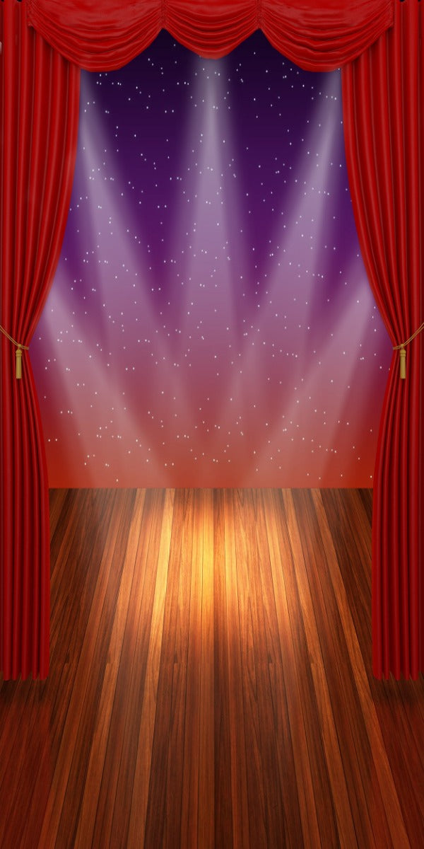 Red Curtain Lighting Stage Backdrops for Photo Booth