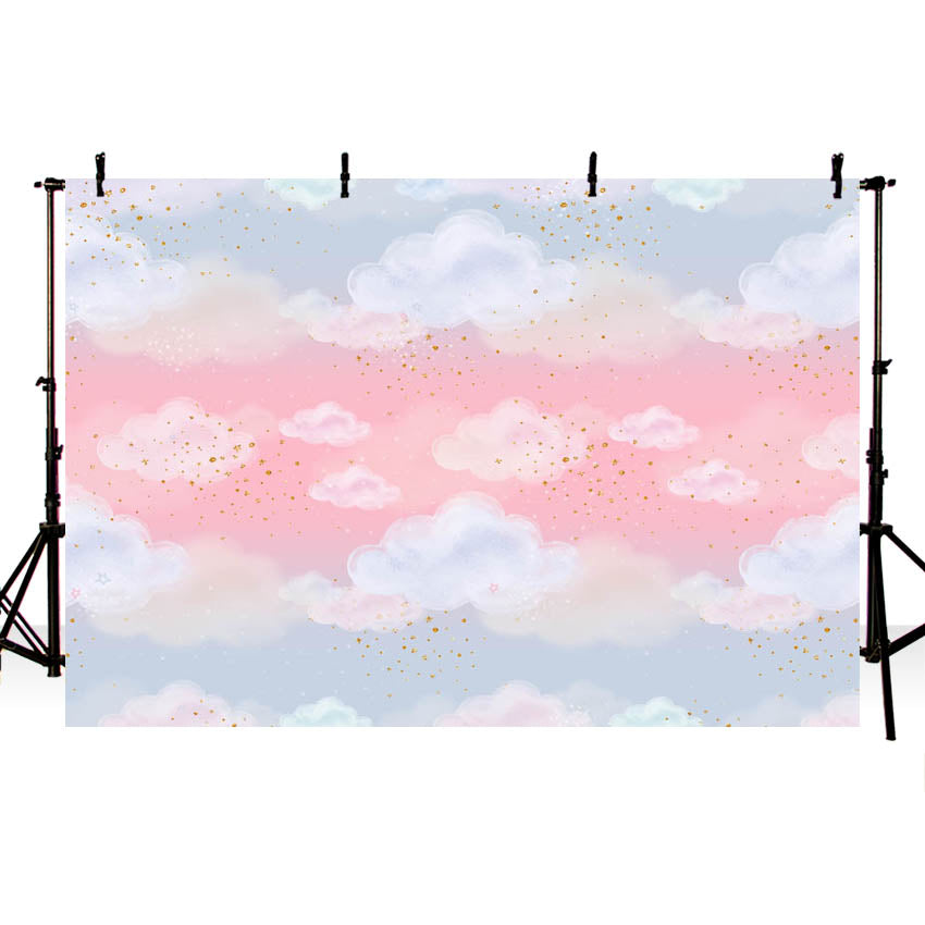 Lovely Pink Sky Clouds Backdrop for Photography NB-348