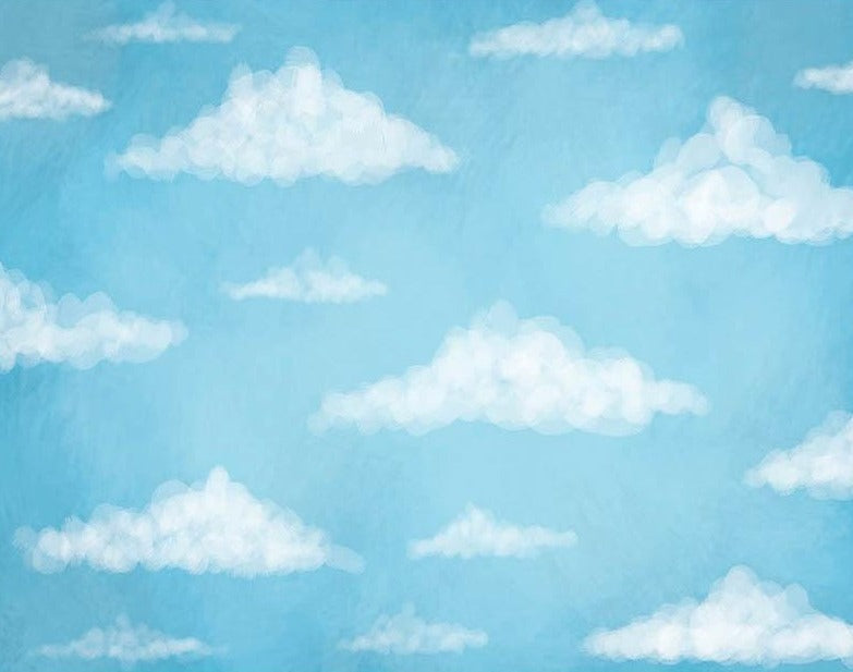 Beautiful Blue Sky and White Clouds Background for Newborn Photography NB-367