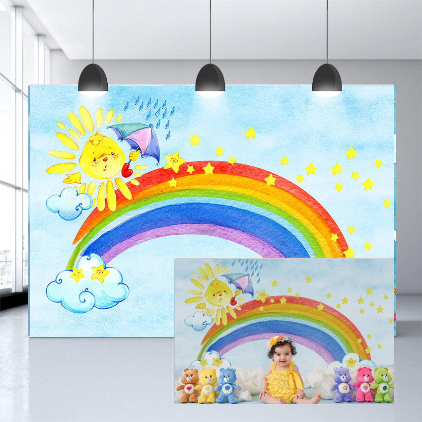 Cute Sun and Rainbow Backdrops for Newborn Photography NB-397