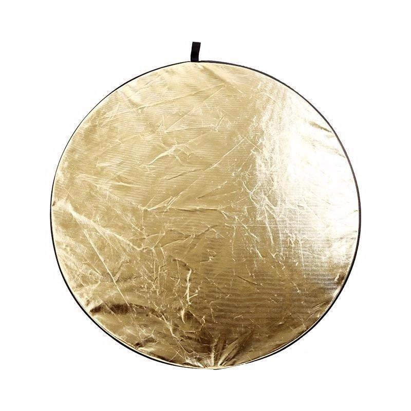 Light Reflector 2-in-1 Gold Sliver 43 Inch/110cm Round Collapsible Multi Disc with Carrying Case for Studio
