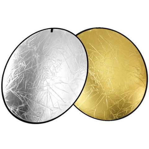 Light Reflector 2-in-1 Gold Sliver 43 Inch/110cm Round Collapsible Multi Disc with Carrying Case for Studio