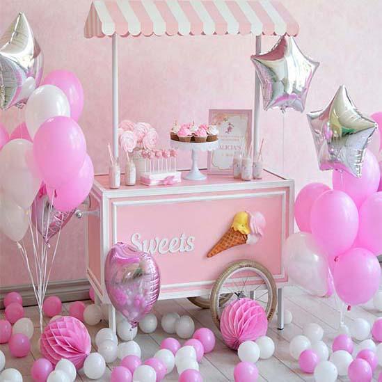 Cake Topper Pink Balloons Photo Backdrop S-3084