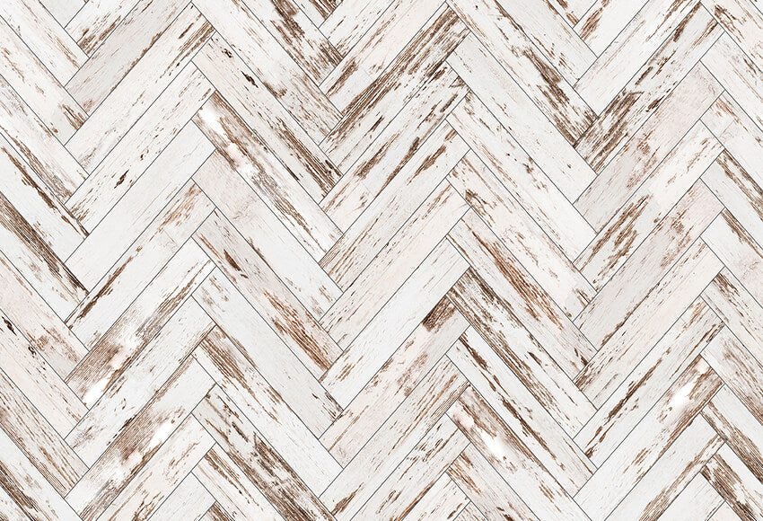 Herringbone Old White Floor Backdrop
