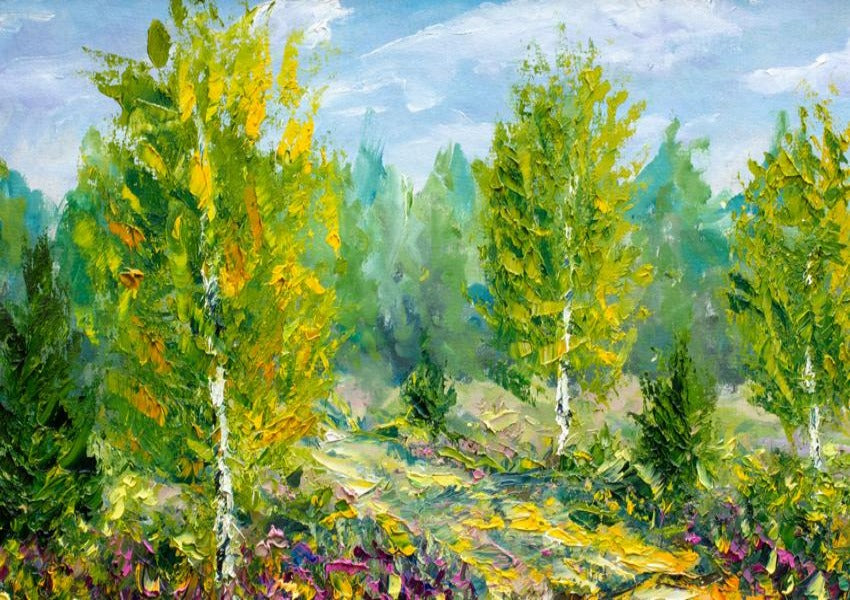 Green Forest Painting Photo Shoot Backdrop