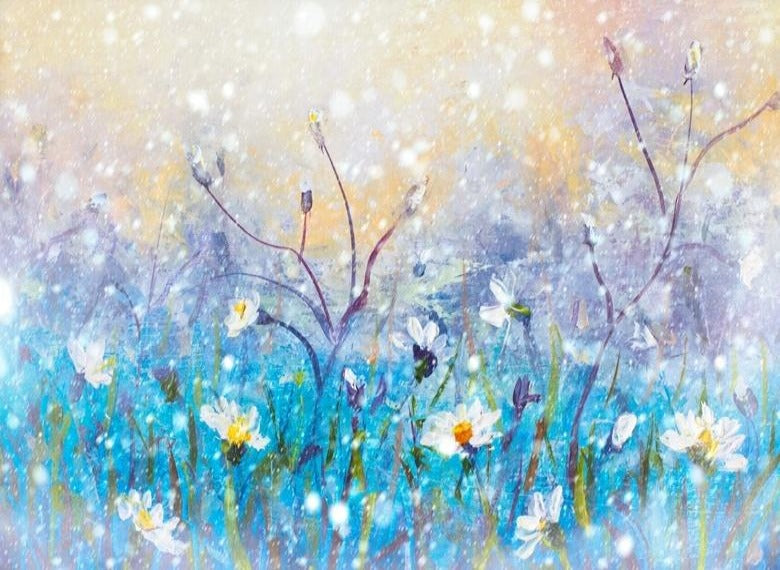 Wildflowers Snowflake Blurred Photo Backdrop