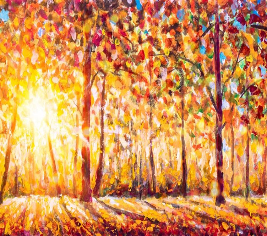 Fall Sunshine Golden Yellow Leaves Studio Backdrop SH-805