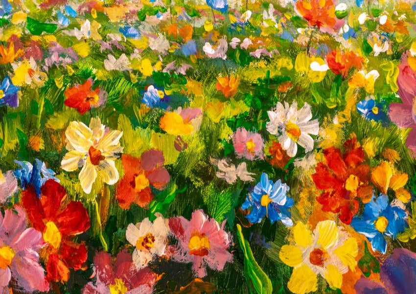 Painting Colorful Flowers Art Photography Backdrop