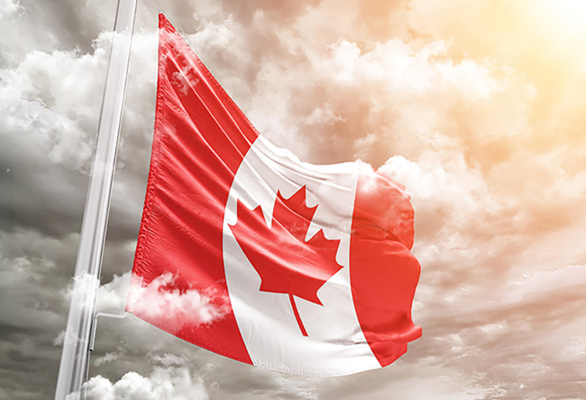 Canada Flag Clouds Banner for Photo Shoot