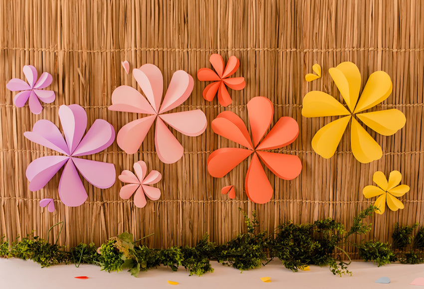 Colorful Flowers Decor Photo Backdrop