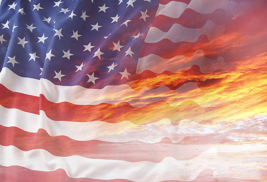 American Flag Bright Sky Photography Backdrop