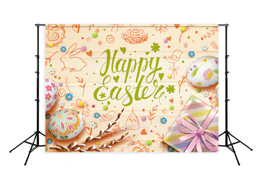 Colorful Easter Eggs Decorative Items Backdrop for Photography SH211