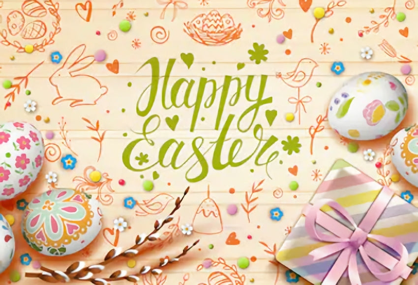 Colorful Easter Eggs Decorative Items Backdrop for Photography SH211