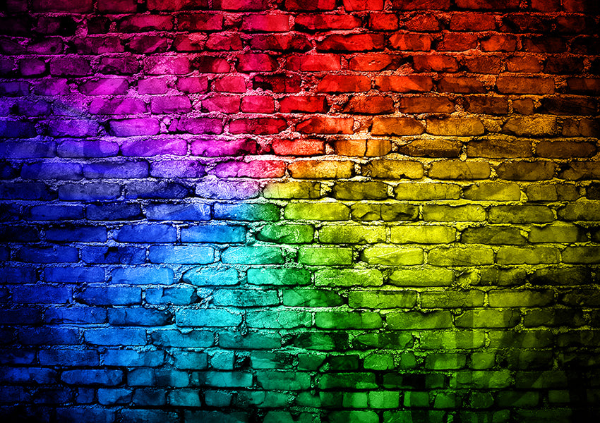 Colorful Brick Wall Backdrop For Portrait Photography SH679