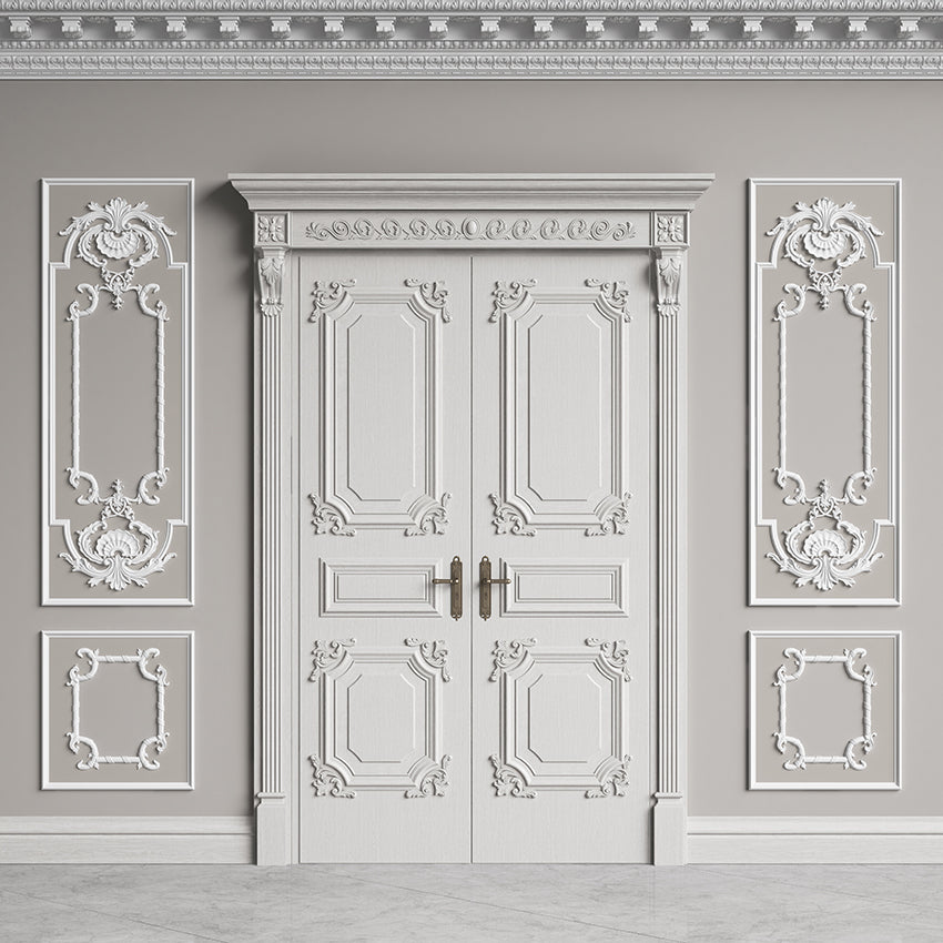 Classic Room White Wall Door Photography Backdrop SHU001