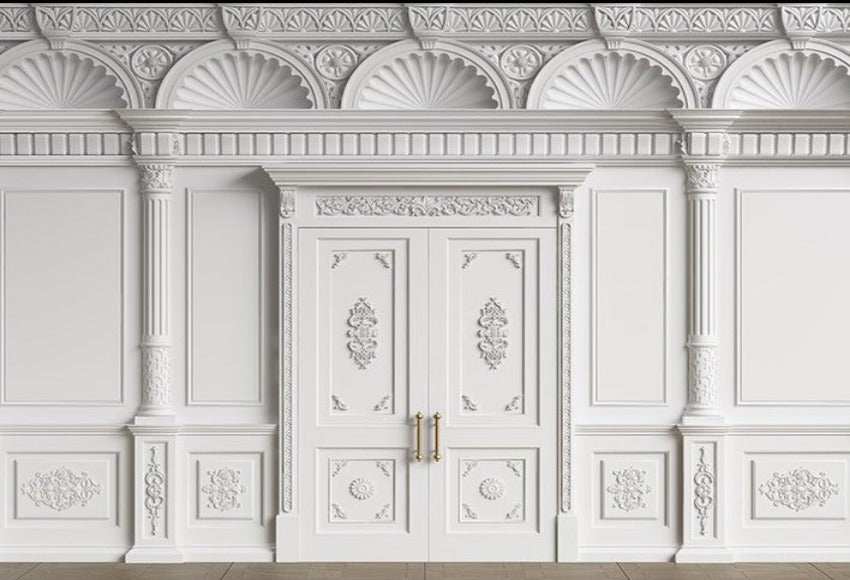 Classic Room Interior White Wall Door Photo Studio Backdrop