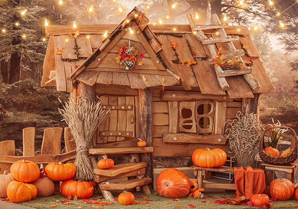 Halloween Pumpkins Autumn Backdrop for Photography TKH1589