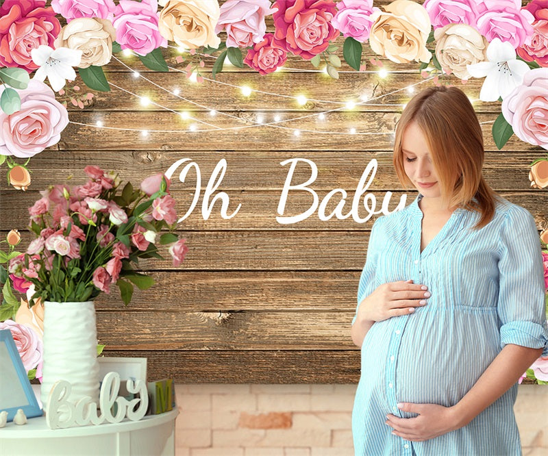 Rustic Wood Baby Shower Banner Decorations for Girls and Boys TKH1595